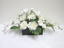 Lg. Roses & Orchids (White)