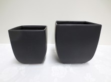 Set/2 Tall Tapered Vase (Black)