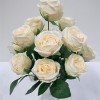 H-8366 - Rose Bush x12 Flowers (Cream)