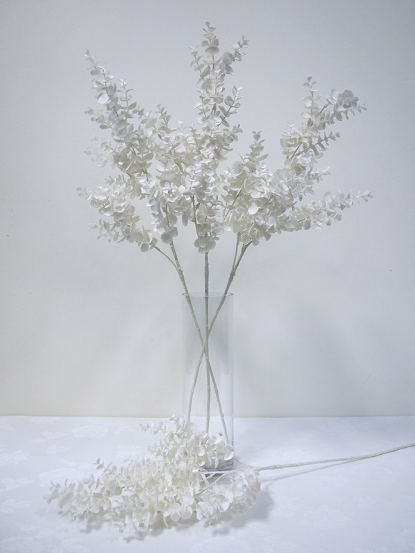 30” Metallic Eucalyptus Spray (White)